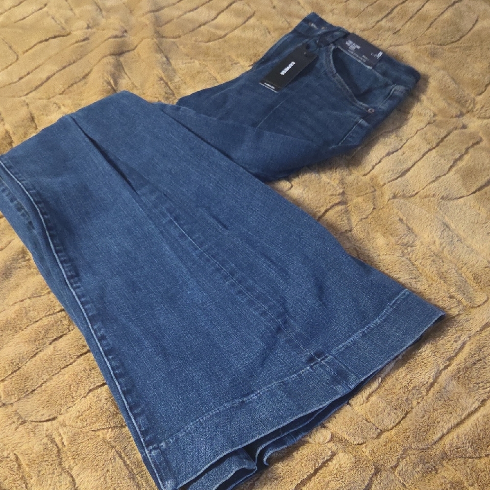 Express Dark Blue Flare Jeans